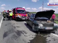 O mașină s-a răsturnat pe câmp, în urma unui accident în Iași. Patru oameni au ajuns la spital