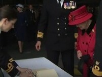 Regina Elisabeta a II-a a vizitat cel mai nou portavion al Marinei Regale