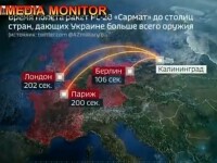 Simulare a unui atac nuclear asupra Europei la o televiziune de stat din Rusia. Rachetele ar lovi Berlinul în 106 secunde