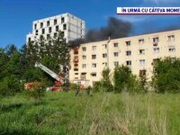 Incendiu într-un bloc din Brașov. Locatarii au fost evacuați cu scara