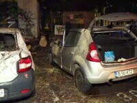 Locuințe avariate și mașini distruse de furtuna puternică din București. Oamenii au fost avertizați să nu iasă din case