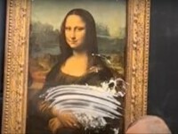 VIDEO. Un bărbat a aruncat cu o tartă în tabloul Mona Lisa, la Muzeul Luvru