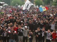 Atmosferă inedită la Cluj. Mii de oameni, în stradă, după ce U Cluj a ajuns în Liga I. Și Mitropolitul Clujului a participat