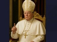 Trump a publicat un portret al său îmbrăcat ca Papa. 
