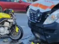 Accident în Suceava între o motocicletă și o ambulanță. La ghidon se afla un polițist băut. Ce i-au pregătit colegii