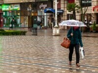 oameni pe strada, umbrela, ploaie