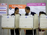Barack si Michelle Obama au votat in Chicago