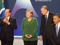 Silvio Berlusconi, Angela Merkel si Barack Obama