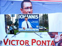 Afis electoral cu Klaus Iohannis si Victor Ponta
