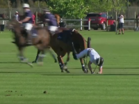 Printul Harry a cazut de doua ori de pe cal in timpul unui meci caritabil de polo, in Africa de Sud. Cum a terminat partida