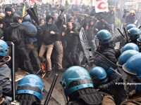 Proteste violente in Florenta. Sute de manifestanti anti-guvernamentali s-au batut cu politistii. FOTO si VIDEO