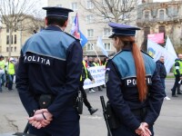 Poliţiştii protestează nemulţumiţi de salarii şi de modul în care sunt calculate sporurile, in Bucuresti, Romania,