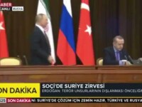 Gafa lui Putin la întâlnirea cu liderii Iranului și Turciei. A trântit scaunul lui Erdogan. VIDEO