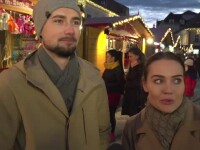 Reacţia unor turişti străini ajunşi prima dată la târgul de Crăciun din Sibiu