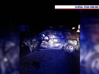 Un șofer a scăpat cu viață după ce mașina sa a fost lovită de un tir și o cisternă