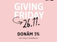 (P) Giving Friday - în loc de Black Friday, dm donează 5% din încasări pentru copiii în nevoie