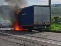 camion în flăcări iași