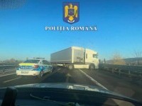 Moment uluitor pe autostrada București - Pitești. Un șofer de TIR polonez, prins circulând pe contrasens. Ce amendă a primit