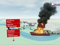 Pericolul persistă la granița României, după ce o navă cu GPL a luat foc în zona Ismail. Două localități rămân evacuate