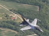 Momentul în care un avion de luptă urmărește o dronă rusească care zbura în spațiul aerian românesc. A survolat patru județe