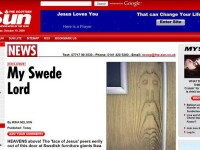 Chipul lui Iisus a aparut intr-un magazin de mobila!