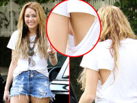 Miley Cyrus poarta tricouri fara sutien, dar cu aerisire! FOTO