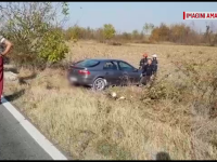 Filmul accidentului în care un șofer ar fi fost șicanat în trafic. A ajuns cu mașina pe câmp