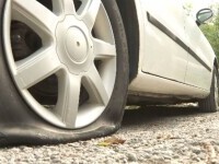 Anvelopele a zeci de mașini au fost distruse peste noapte într-o parcare din Cluj-Napoca