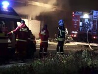 Un complex comercial din Mureș s-a făcut scrum. Proprietarii micilor afaceri au pierdut totul în flăcări