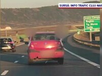 Copii filmați ieșind pe geamul unei mașini în viteză pe Autostrada Transilvania. Poliția face cercetări