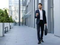 persoană pe strada, telefon