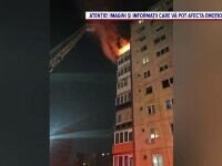 Incendiu la etajul 8 al unui bloc din Arad. Locatarii, evacuați de pompieri după ce s-au adăpostit pe acoperiș