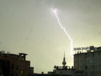 Furtuna cu ploaie si grindina la Madrid