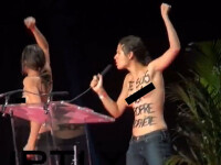 Membre FEMEN batute dupa ce au protestat topless la o conferinta a musulmanilor. Mesaje de pe Twitter au cerut violarea lor