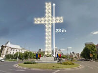 simulare monument cruce uriasa Piata Universitatii