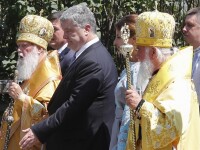 patriarhul Filaret de Kiev si Petro Porosenko