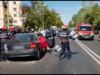 Accident violent în Pitești, după ce un șofer nu a acordat prioritate. Sunt 2 victime