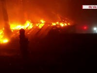 O cabană a luat foc la Horezu