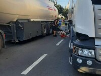 Accident îngrozitor în Făgăraș. O femeie a rămas fără picioare după ce a fost prinsă între două TIR-uri aflate în depășire