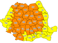 ANM: Cod portocaliu de ploi abundente şi vijelii în 30 de judeţe. Până când e valabil