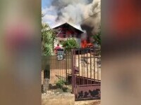 Patru case alăturate au fost cuprinse de flăcări, în Băicoi. Mai multe butelii au explodat
