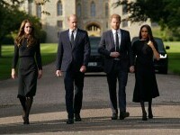 Moartea Reginei i-a unit din nou. William și Harry, alături de soțiile lor, filmați împreună după mult timp VIDEO