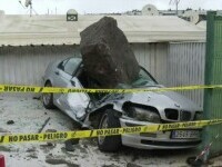 Mașini distruse de bolovani, într-o furtună care a făcut ravagii în Insulele Canare