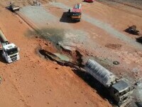 Noi detalii despre explozia devastatoare de pe șantierul Autostrăzii Moldovei. Prefect: „Clar este o eroare umană”