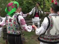 Sărbătoarea mustului, la Tupilați, Neamț. Tinerii îmbrăcați în costume populare au cules via