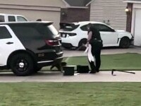Un polițist a atacat un câine cu sprayul paralizant. Animalul nu era agresiv