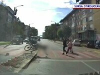 „Răzbunarea bicicletei”. Momentul în care un biciclist a dat în bordură și a fost lovit de bicicletă