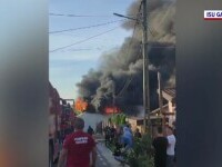 Incendiu uriaș lângă Galați: O fabrică de colectare a uleiului uzat a ars complet, a existat risc major de explozie
