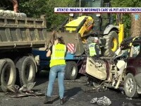 Accident grav pe Transalpina. O mașină a intrat pe contrasens, în curbă, și s-a izbit de un camion: ”A venit cu viteză”