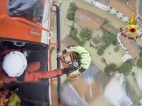 Inundații devastatoare în nordul Italiei. O mamă și bebelușul ei au fost salvați cu elicopterul din casa cuprinsă de ape